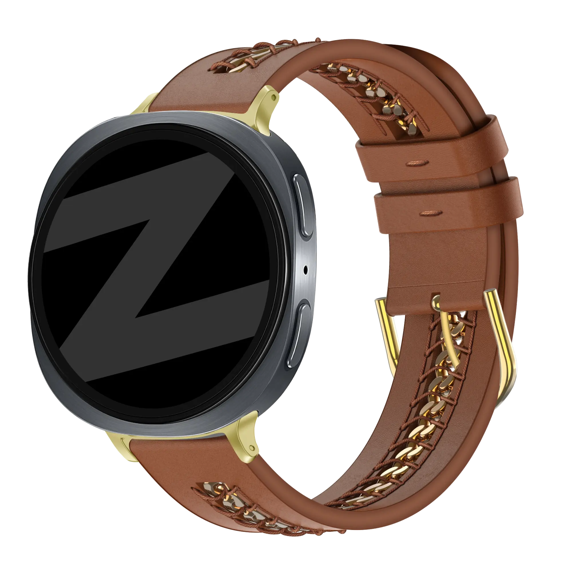 Bandz Bracelet cuir 'Chains' Samsung Galaxy Watch 9 - 40mm (marron)