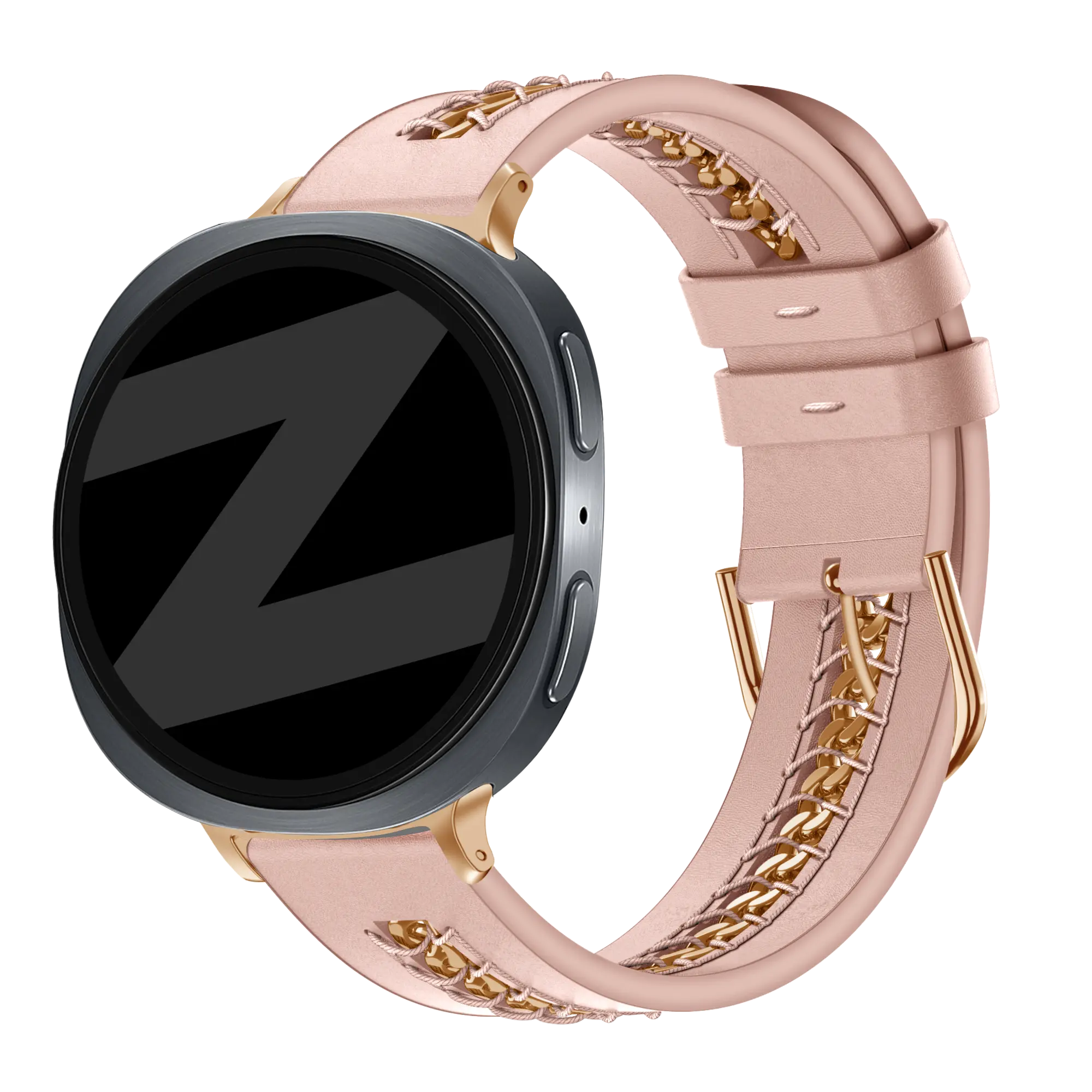 Bandz Bracelet cuir 'Chains' Samsung Galaxy Watch 9 - 40mm (rose)