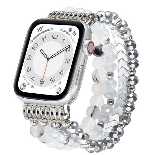 Apple Watch Beaded Strap (Silver)
