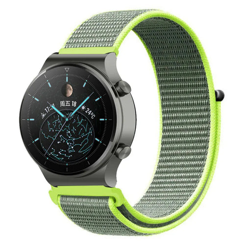 Nylon Strap, fluorescent, on a watch, 3/4 front view