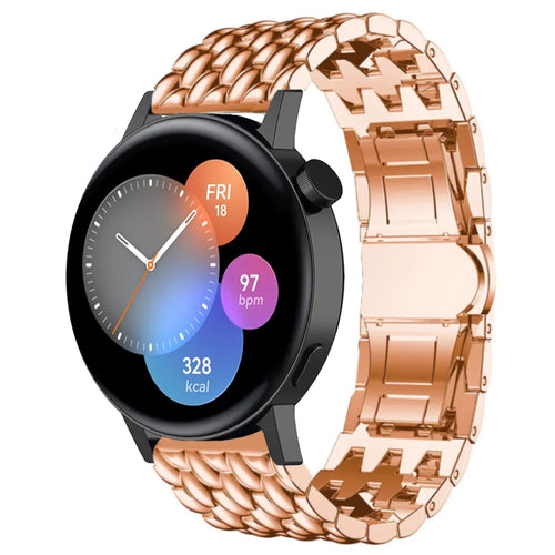 Steel Dragon Strap, rose gold, on a watch, 3/4 front view
