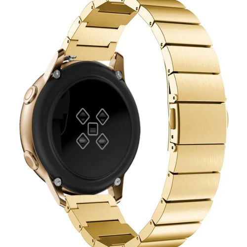 Premium Metal Strap, gold, on a watch, 3/4 front view