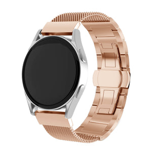 Milanese Steel Strap, rose gold, on a watch, 3/4 front view