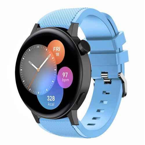 Twill Silicone Strap, on a watch, 3/4 front view