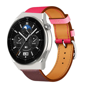 Leather Strap 'Duo', on a watch, 3/4 front view
