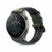 Bracelet silicone/cuir Huawei Watch GT 2 Pro (noir/vert)