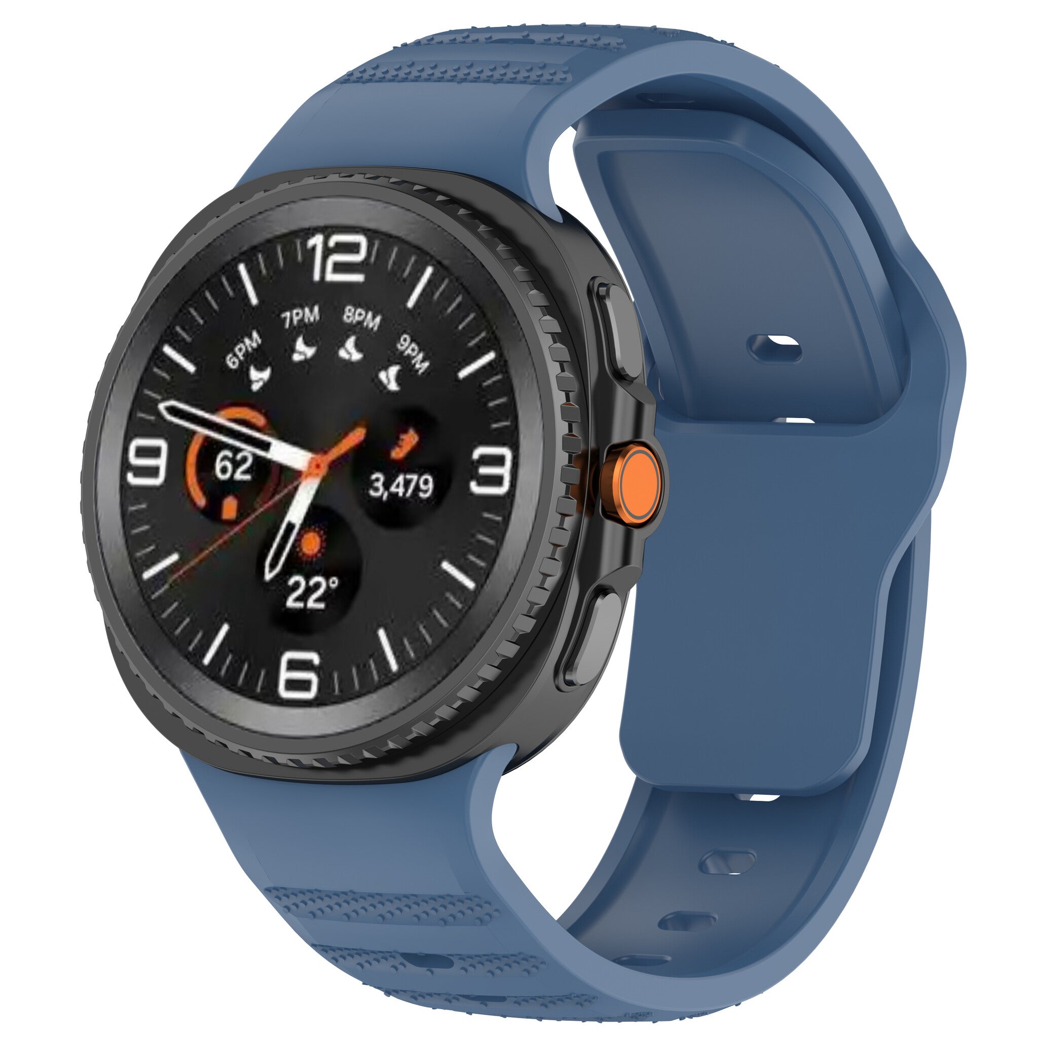 Bracelet silicone Outdoor Samsung Galaxy Watch 9 - 44mm (grisbleu)
