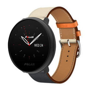 Leather Strap 'Duo', on a watch, 3/4 front view