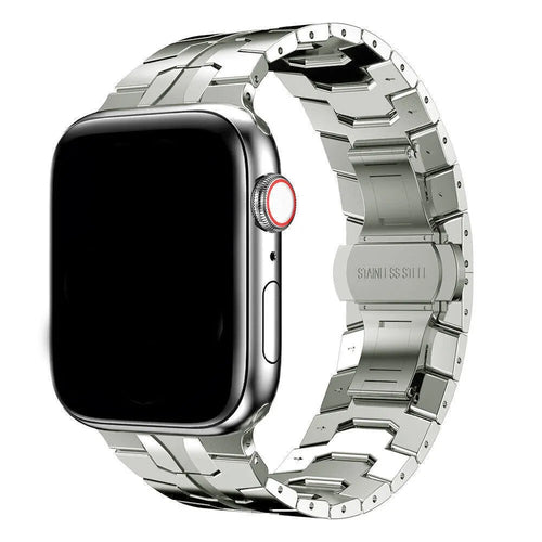 Steel Iron Strap, titanium, on a watch, 3/4 front view