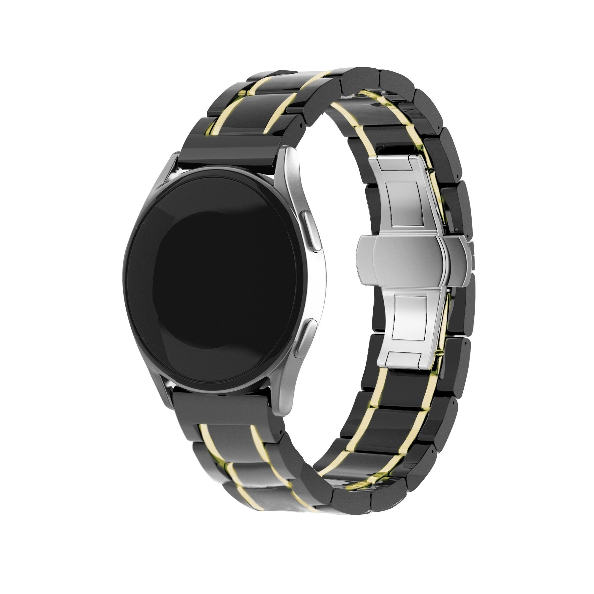 Bracelet en céramique avec maillons Samsung Galaxy Watch 4 Classic 46mm (noir/doré)