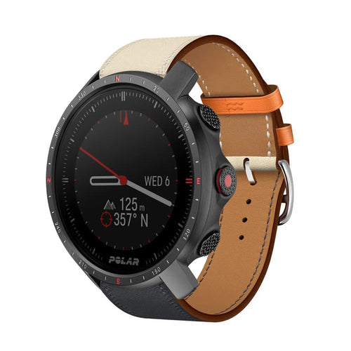 Leather Strap 'Duo', on a watch, 3/4 front view