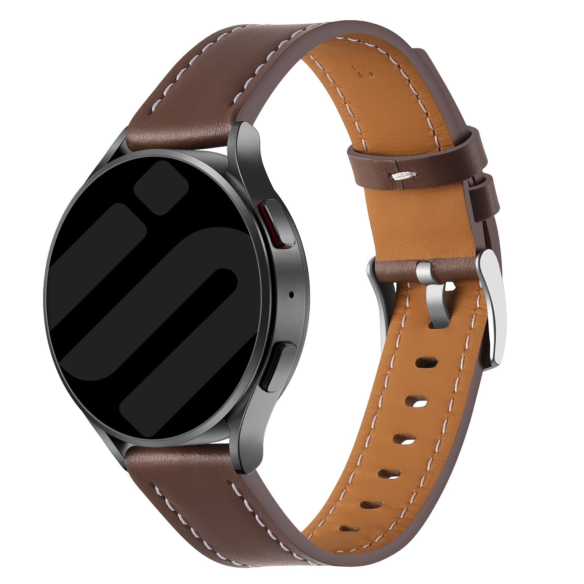 Bracelet cuir 'One Push' Samsung Galaxy Watch 4 Classic 46mm (marron foncé)