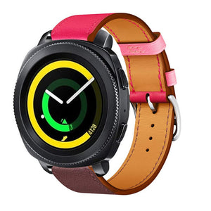 Leather Strap 'Duo', on a watch, 3/4 front view