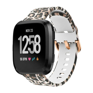 Silicone Leopard Strap, on a watch, 3/4 front view