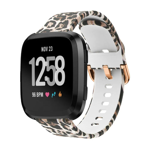 Silicone Leopard Strap, on a watch, 3/4 front view
