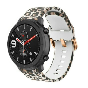 Print Silicone Strap, on a watch, 3/4 front view