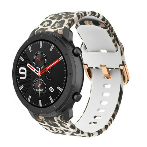 Print Silicone Strap, on a watch, 3/4 front view