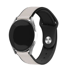 Bracelet cuir hybride Oppo Watch X (blanc)