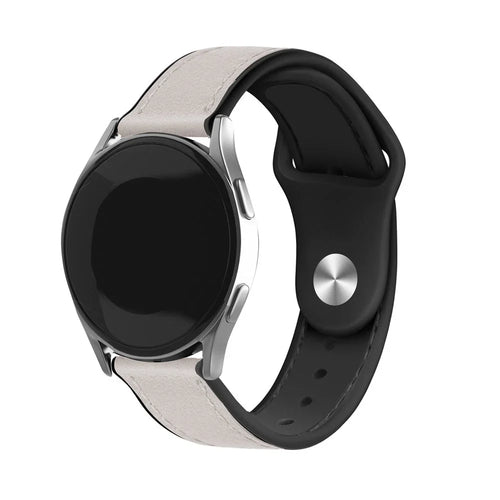 Bracelet cuir hybride Oppo Watch X (blanc)