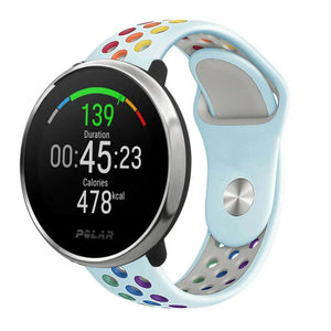Silicone Sport Strap, on a watch, 3/4 front view