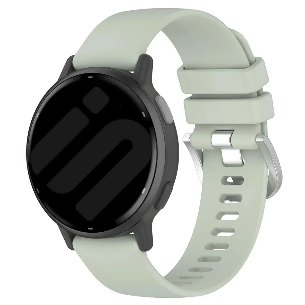 Silicone Classic Strap, light green, on a watch, 3/4 front view