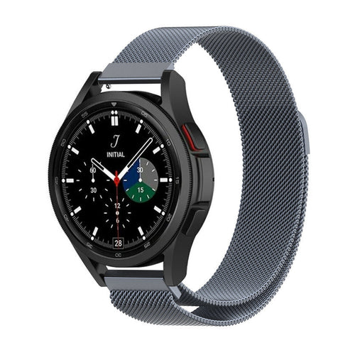 Milanese Strap, space grey, on a watch, 3/4 front view