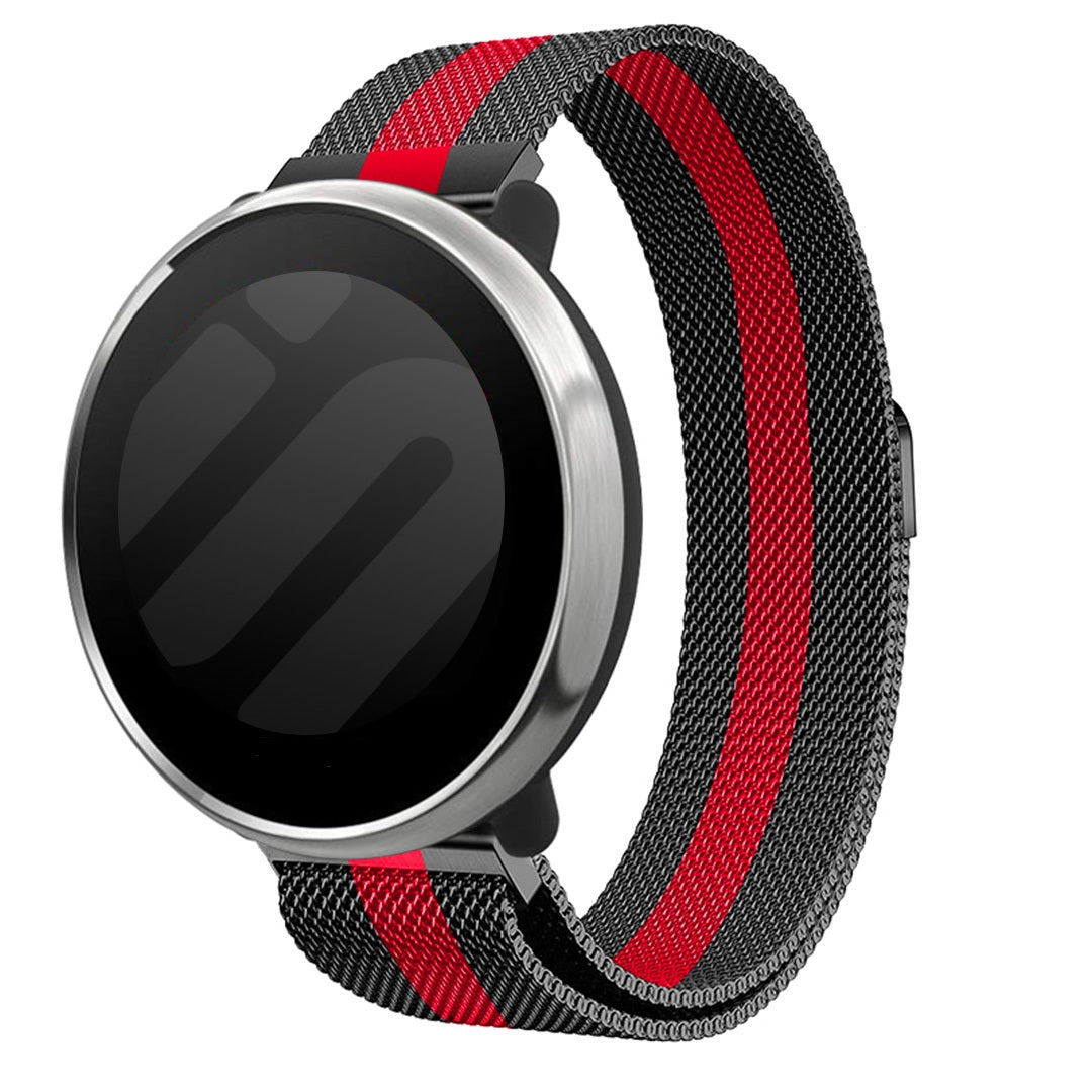 Bracelet milanais Coros Pace 3 (noir/rouge)