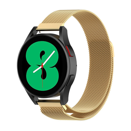 Milanese Strap, gold, on a watch, 3/4 front view