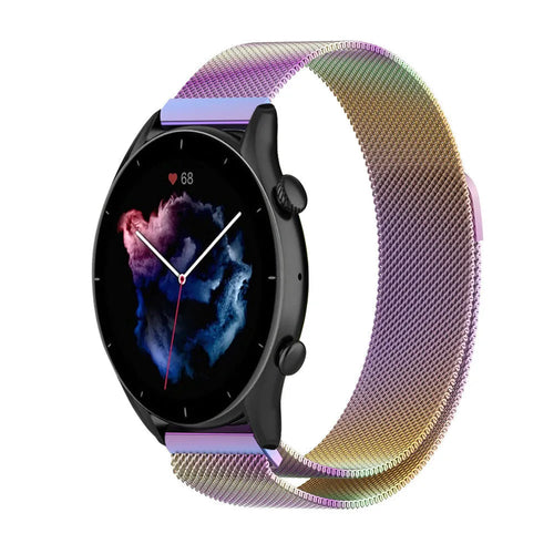 Milanese Strap, on a watch, 3/4 front view