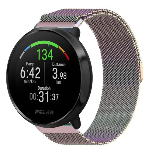 Milanese Strap, on a watch, 3/4 front view