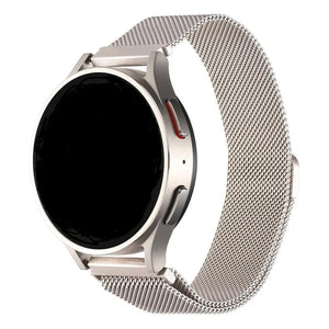 Milanese Strap, starlight, on a watch, 3/4 front view