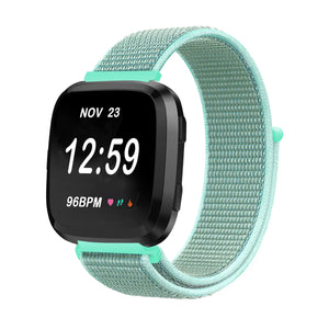 Nylon Strap, mint, on a watch, 3/4 front view