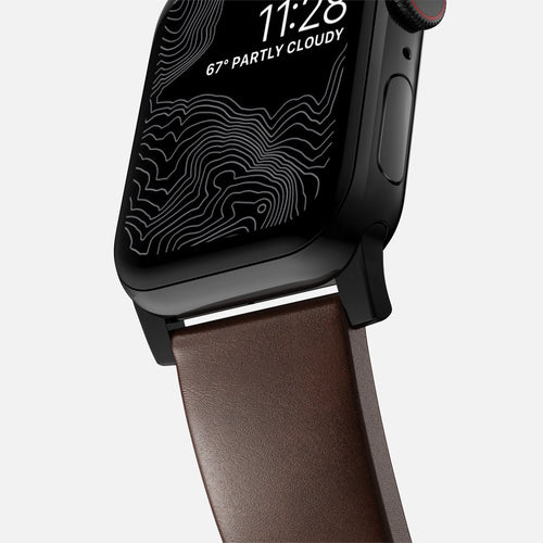 Nomad Bracelet cuir moderna Apple Watch (marron/noir)
