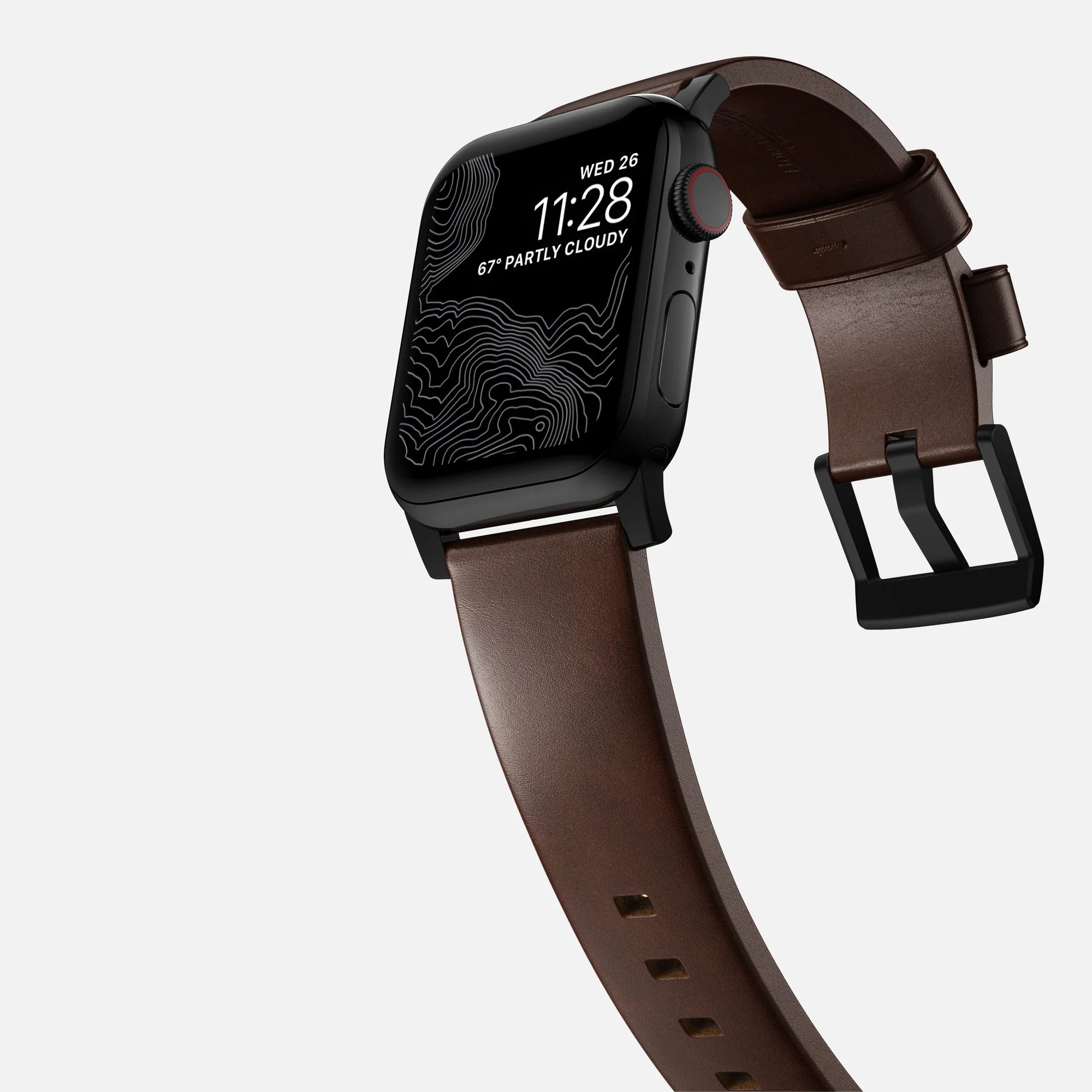 Nomad Bracelet cuir moderna Apple Watch (marron/noir)