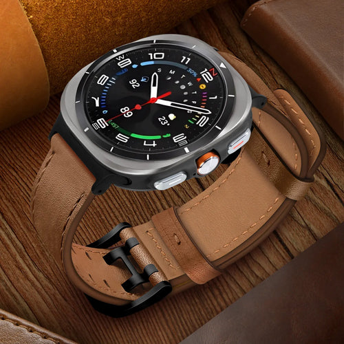 Samsung Galaxy Watch Ultra 2 Double Pin Leather Strap (Brown)