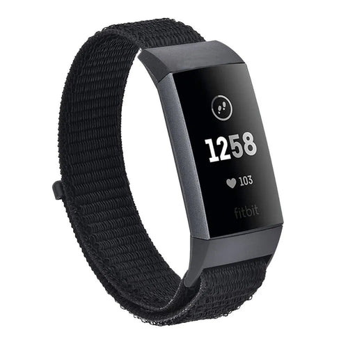 Nylon Strap, black, on a watch, 3/4 front view