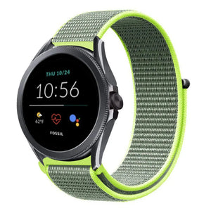 Nylon Strap, fluorescent, on a watch, 3/4 front view