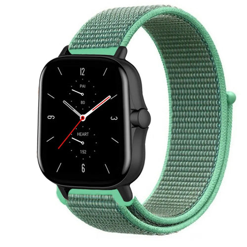 Nylon Strap, mint, on a watch, 3/4 front view