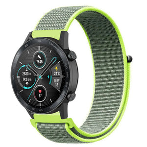 Nylon Strap, fluorescent, on a watch, 3/4 front view