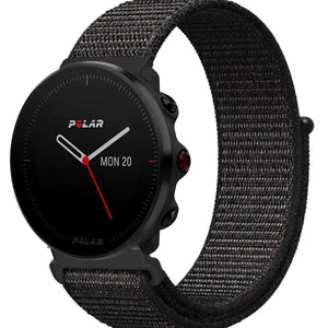 Nylon Strap, black, on a watch, 3/4 front view
