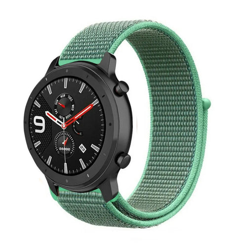 Nylon Strap, mint, on a watch, 3/4 front view