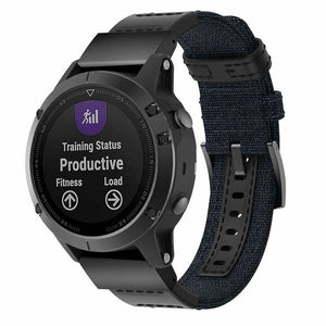 Garmin Quatix 8 - 47mm Nylon Hybrid Strap (Blue)