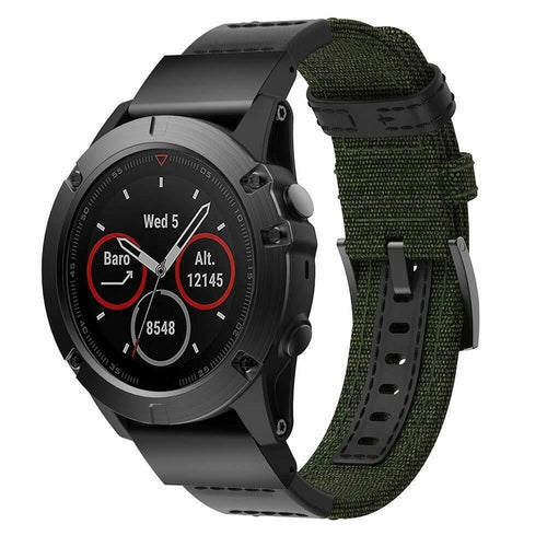 Bracelet nylon hybride Garmin Fenix 8 Pro - 47mm (vert militaire)