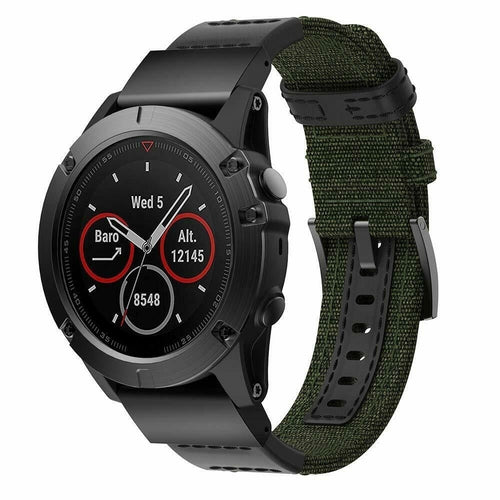 Bracelet nylon hybride Garmin Approach S70 - 47mm (vert militaire)