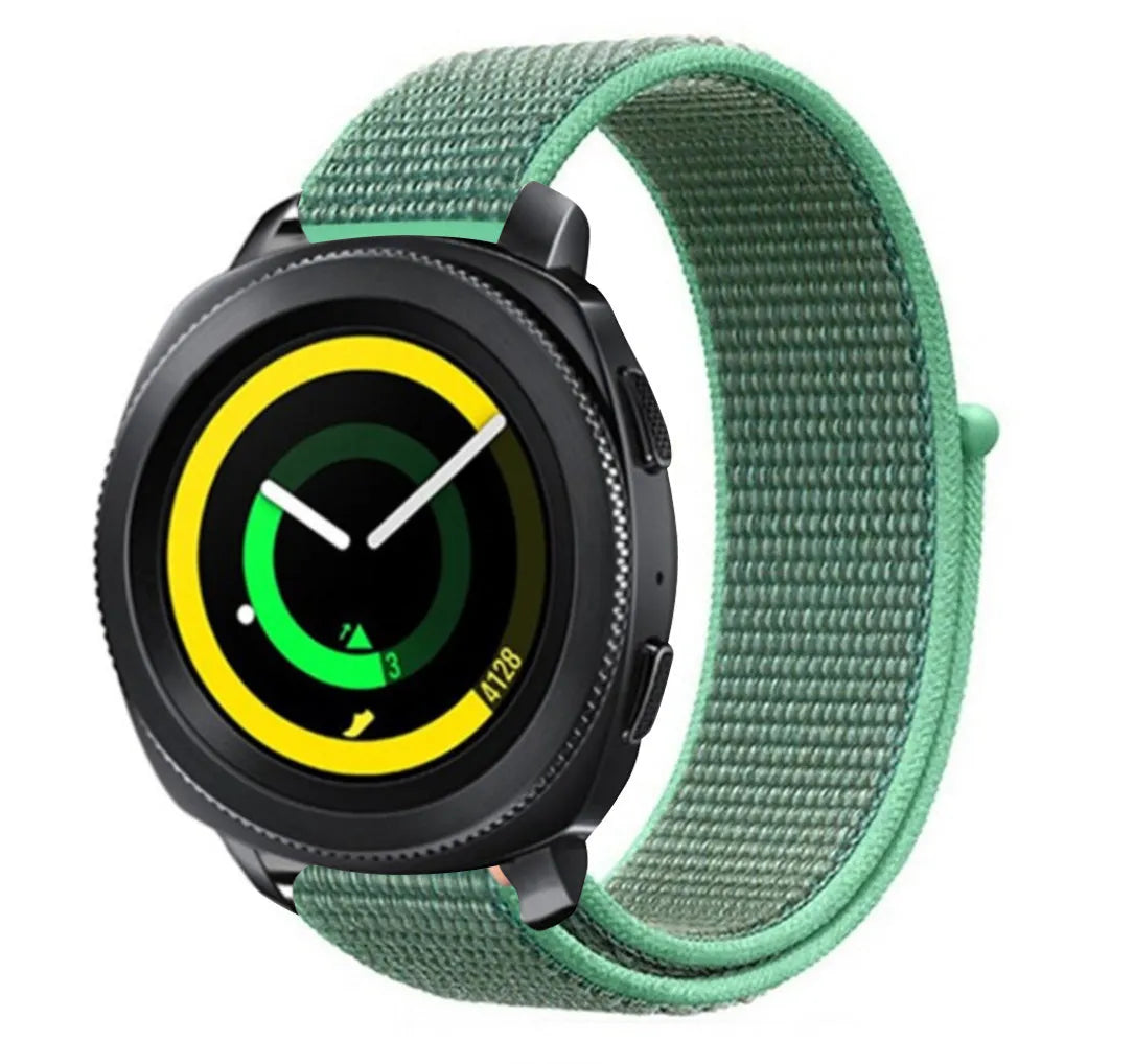 Nylon Strap, mint, on a watch, 3/4 front view