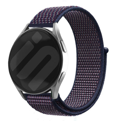 Nylon Strap, indigo, on a watch, 3/4 front view
