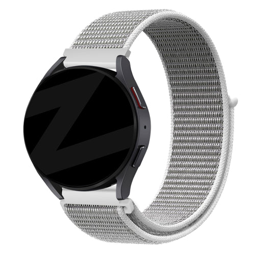 Nylon Loop Strap, grey, on a watch, 3/4 front view
