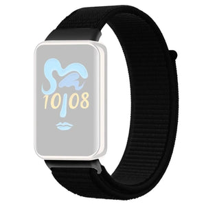 Nylon Strap, black, on a watch, 3/4 front view