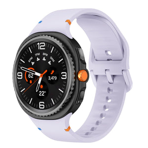 Silicone Strap, light purple, on a watch, 3/4 front view