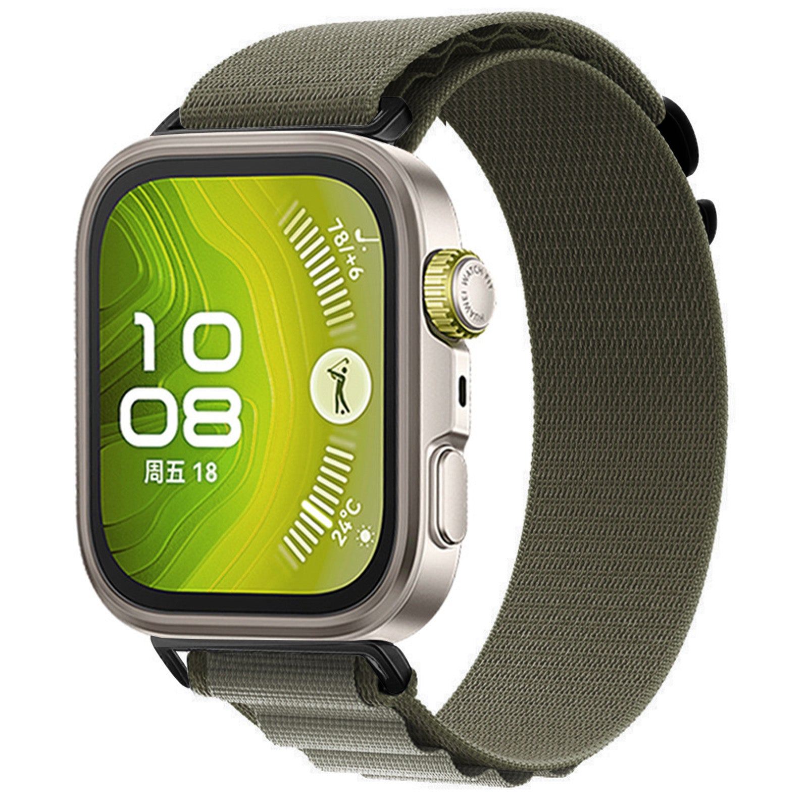 Bracelet Alpine nylon Huawei Watch Fit 5 Pro (vert olive)